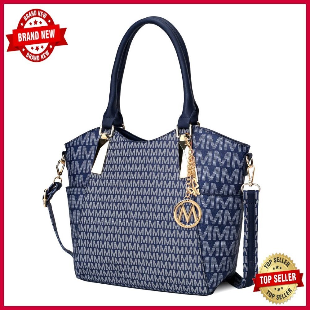 Vegan Leather Tote Bag with Removable Crossbody Strap, 15" Spacious Purse